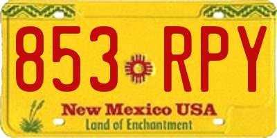 NM license plate 853RPY