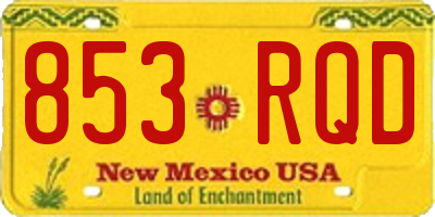 NM license plate 853RQD