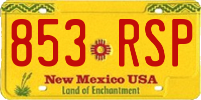 NM license plate 853RSP