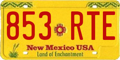 NM license plate 853RTE