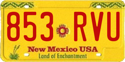 NM license plate 853RVU
