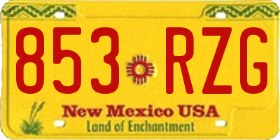 NM license plate 853RZG