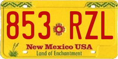 NM license plate 853RZL