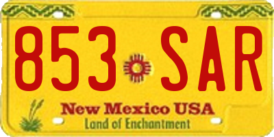 NM license plate 853SAR