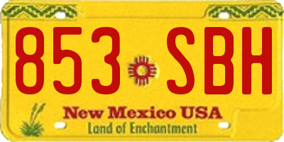 NM license plate 853SBH