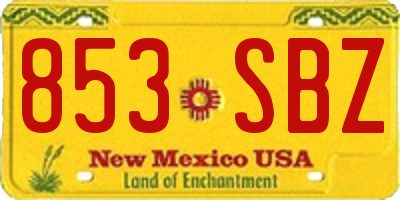 NM license plate 853SBZ