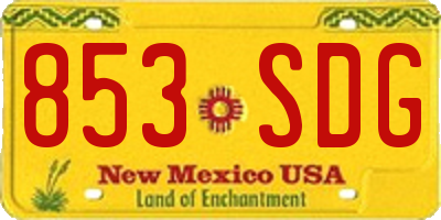 NM license plate 853SDG