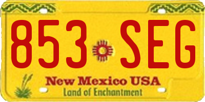 NM license plate 853SEG