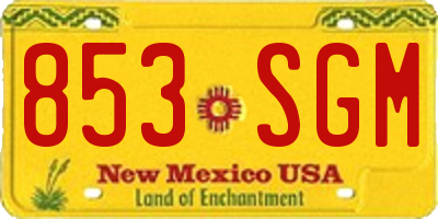 NM license plate 853SGM