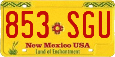 NM license plate 853SGU