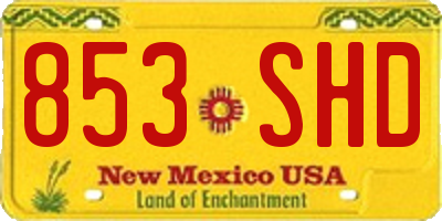 NM license plate 853SHD