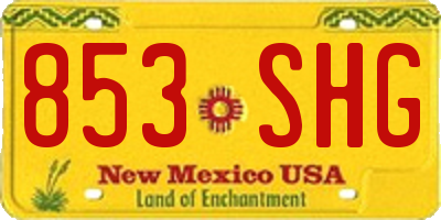 NM license plate 853SHG