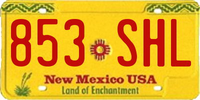 NM license plate 853SHL