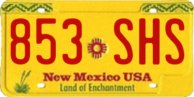 NM license plate 853SHS