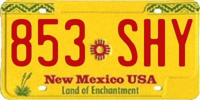 NM license plate 853SHY