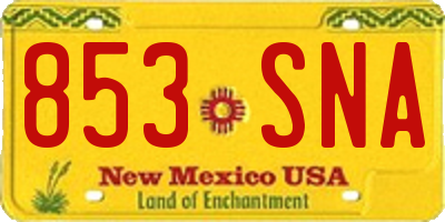 NM license plate 853SNA