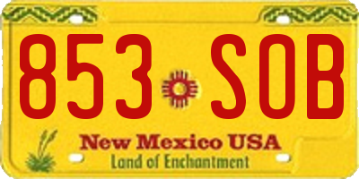 NM license plate 853SOB