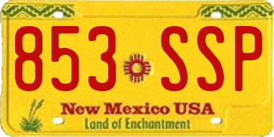 NM license plate 853SSP