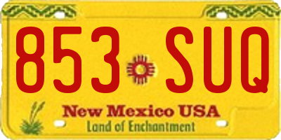 NM license plate 853SUQ