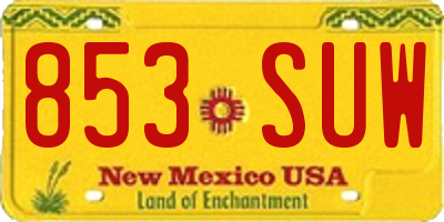 NM license plate 853SUW