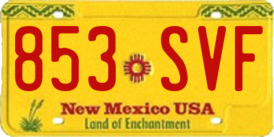 NM license plate 853SVF