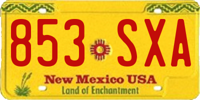 NM license plate 853SXA