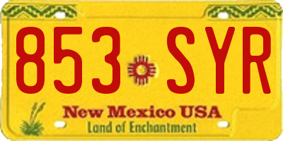 NM license plate 853SYR
