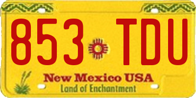 NM license plate 853TDU