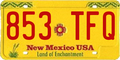 NM license plate 853TFQ