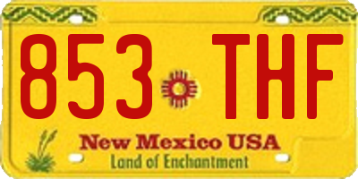 NM license plate 853THF