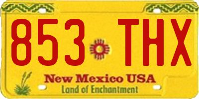 NM license plate 853THX