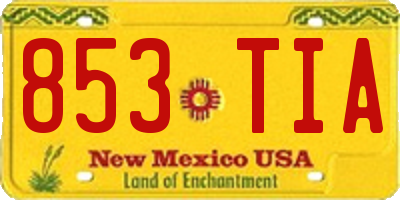 NM license plate 853TIA