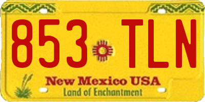 NM license plate 853TLN