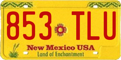 NM license plate 853TLU