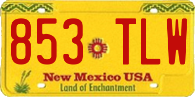 NM license plate 853TLW