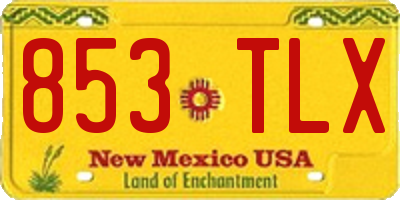 NM license plate 853TLX
