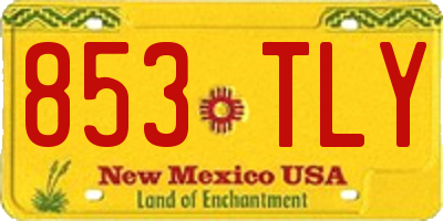 NM license plate 853TLY