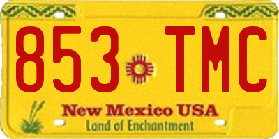 NM license plate 853TMC