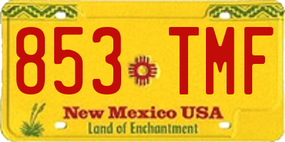 NM license plate 853TMF