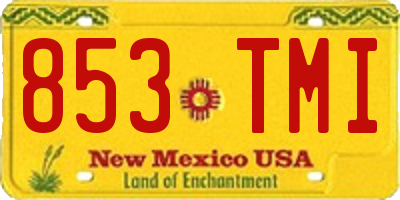 NM license plate 853TMI