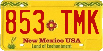 NM license plate 853TMK