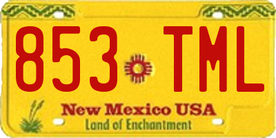 NM license plate 853TML