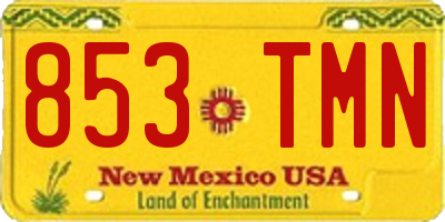 NM license plate 853TMN