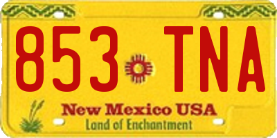 NM license plate 853TNA