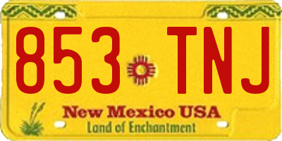 NM license plate 853TNJ