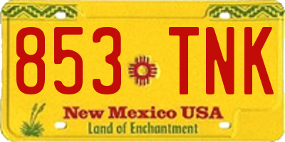 NM license plate 853TNK