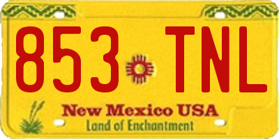 NM license plate 853TNL