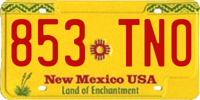 NM license plate 853TNO