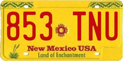 NM license plate 853TNU
