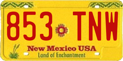 NM license plate 853TNW